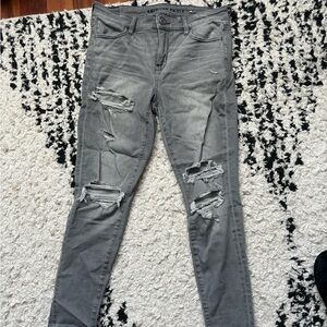 American Eagle Outfitters Ripped Gray Skinny Jeans